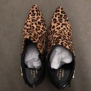 Cole Haan Leopart print boots /heels/size8